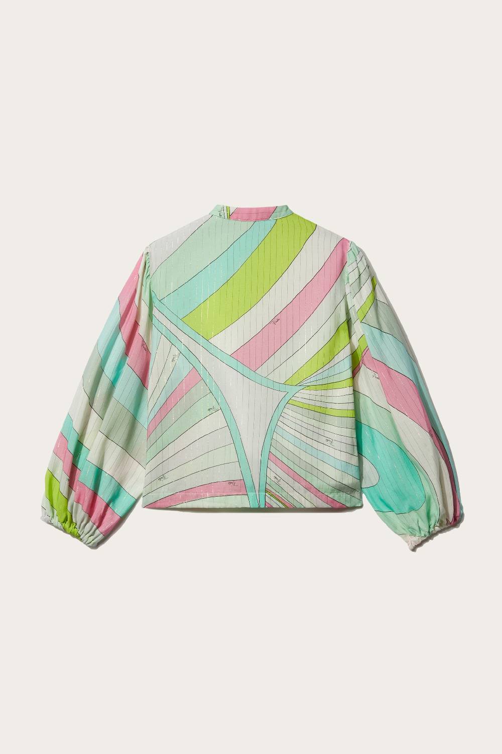 Pucci Iride-Print Ruffled Top