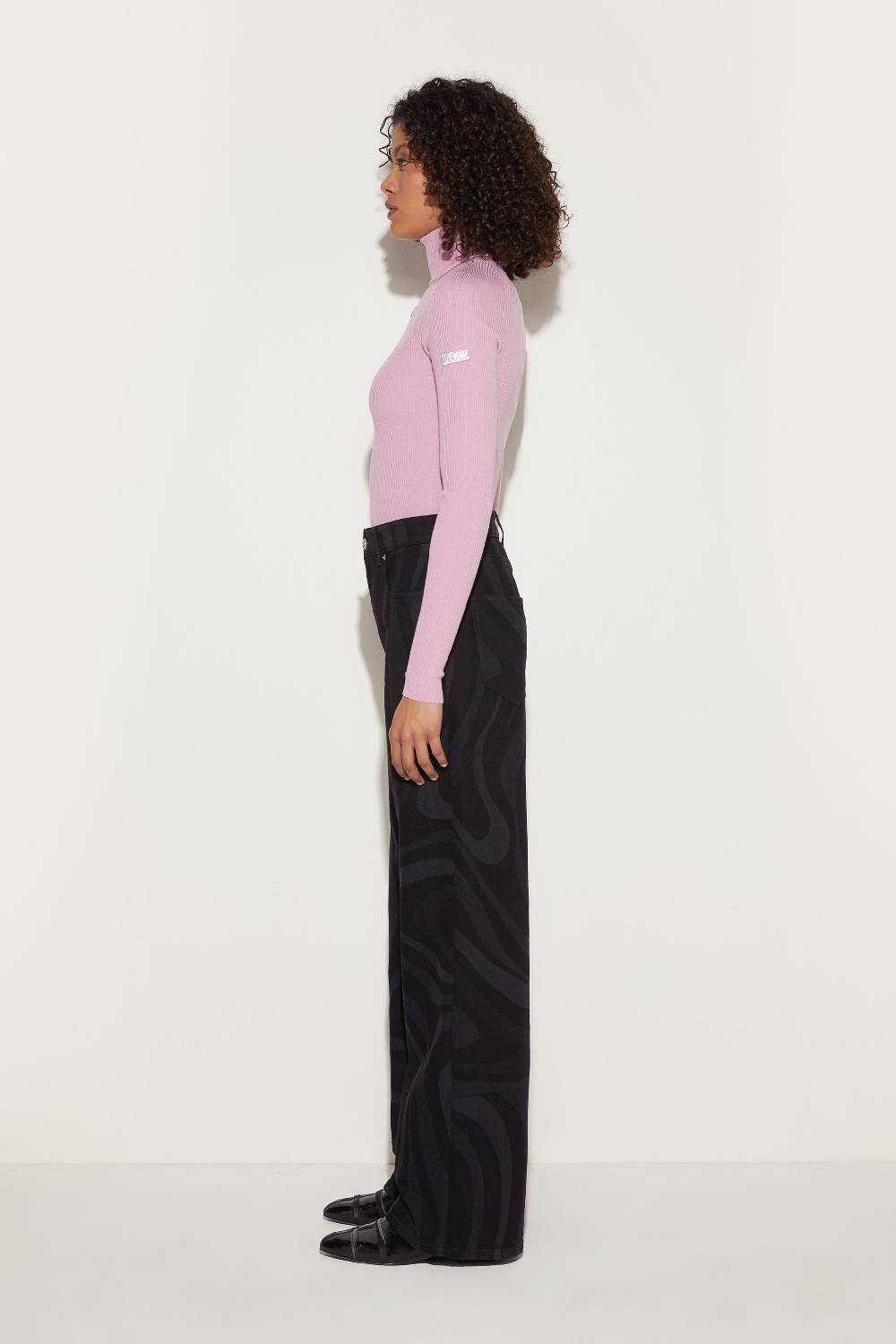 Pucci Jeans A Gamba Ampia Con Stampa Marmo