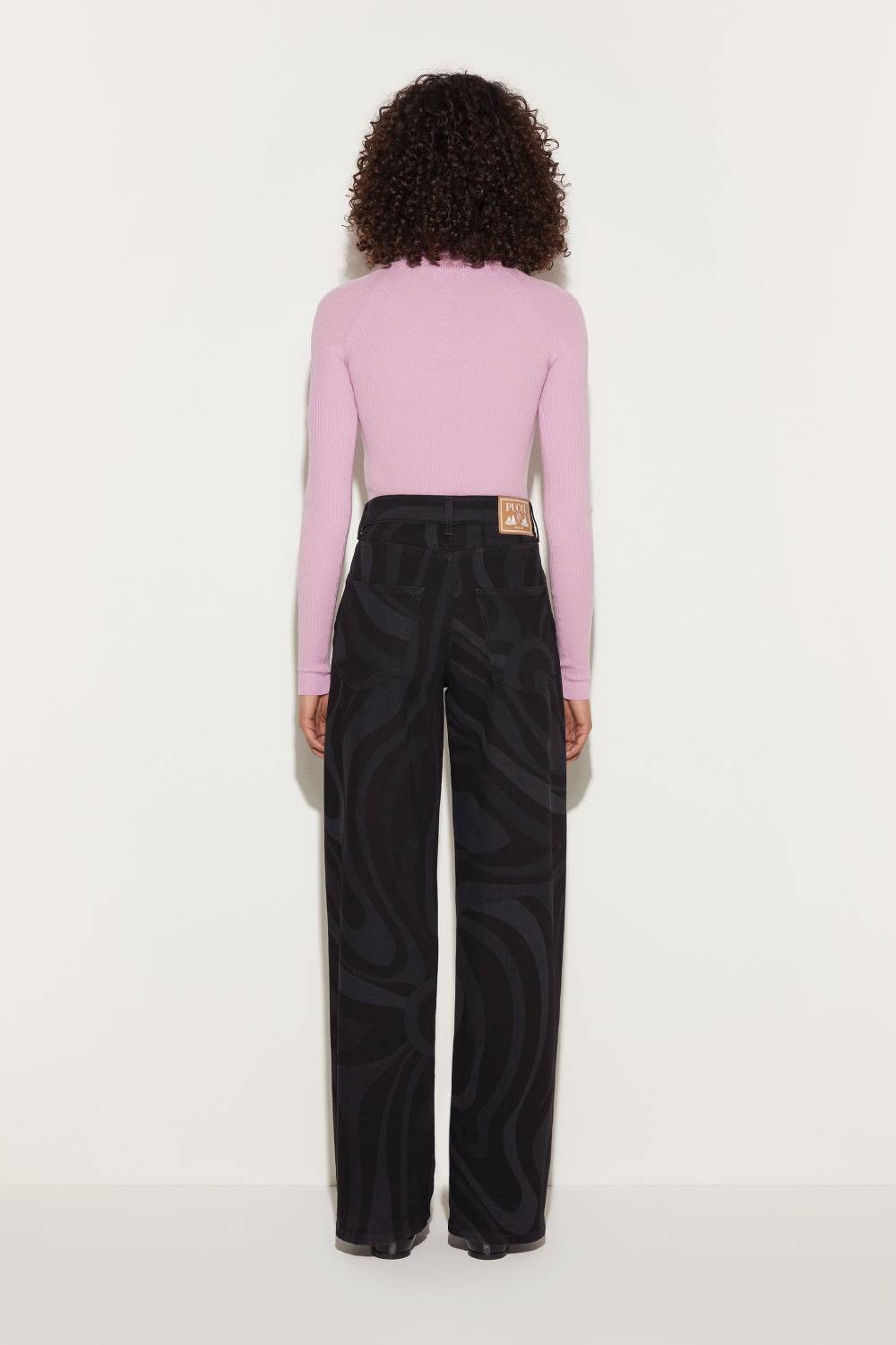 Pucci Jeans A Gamba Ampia Con Stampa Marmo