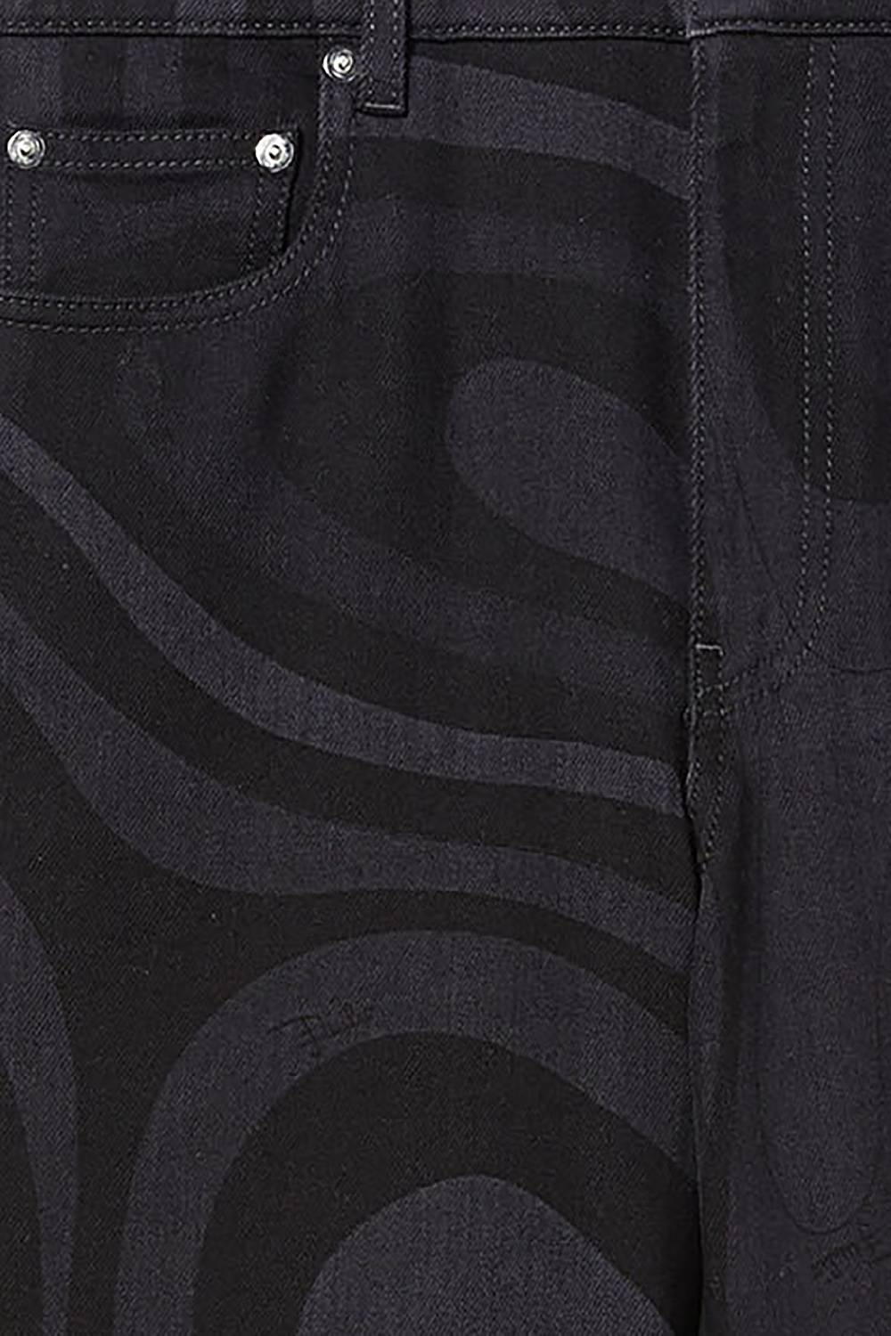 Pucci Jeans A Gamba Ampia Con Stampa Marmo