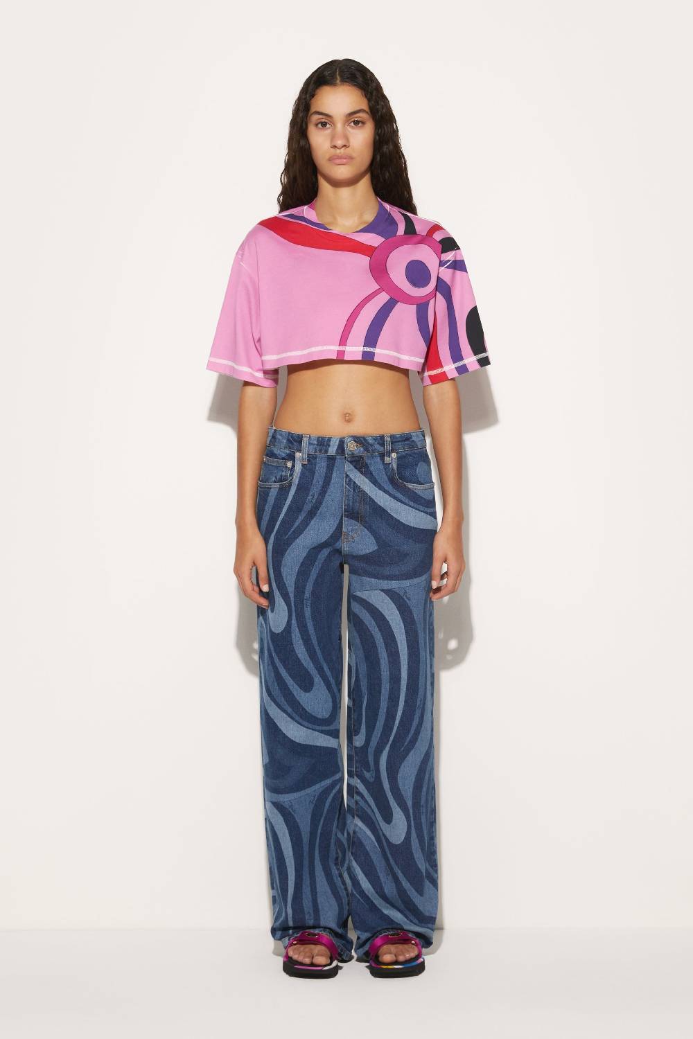 Pucci Jeans A Gamba Dritta Con Stampa Marmo