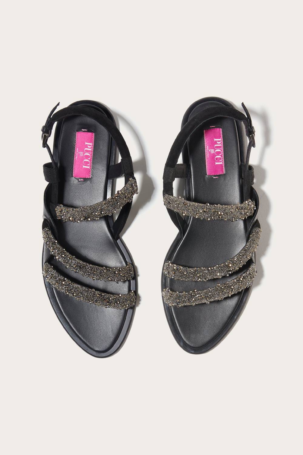 Pucci Lee Bead-Embellished Sandals