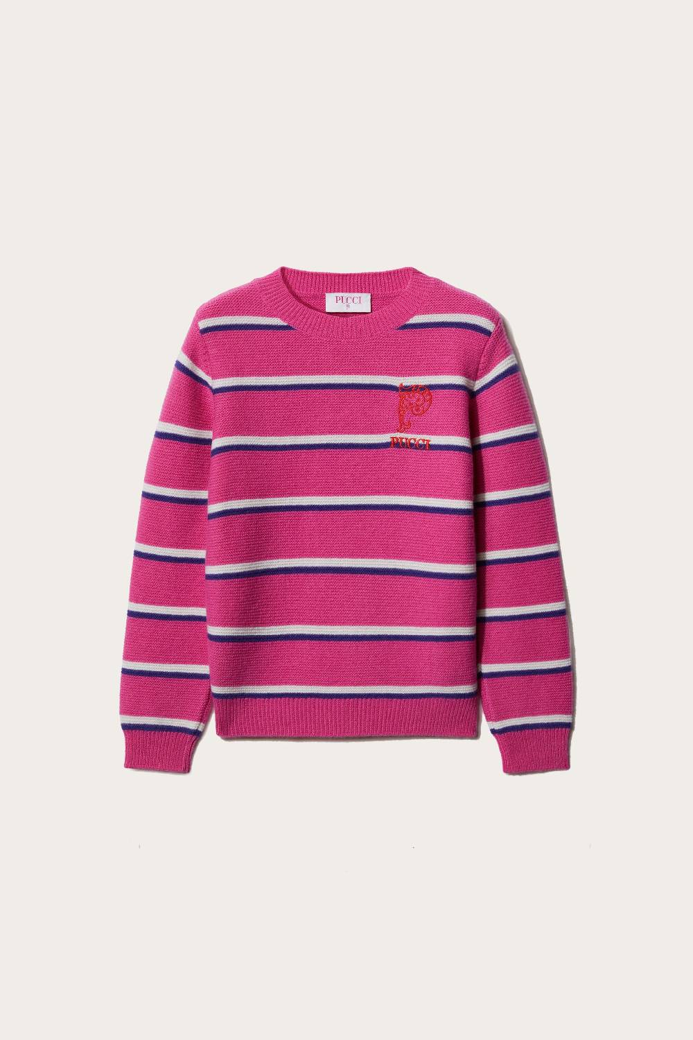 Pucci Logo-Embroidered Striped Sweater