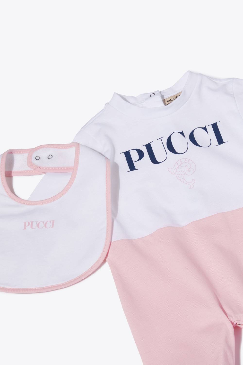Pucci Logo-Print Cotton Babygrow Set