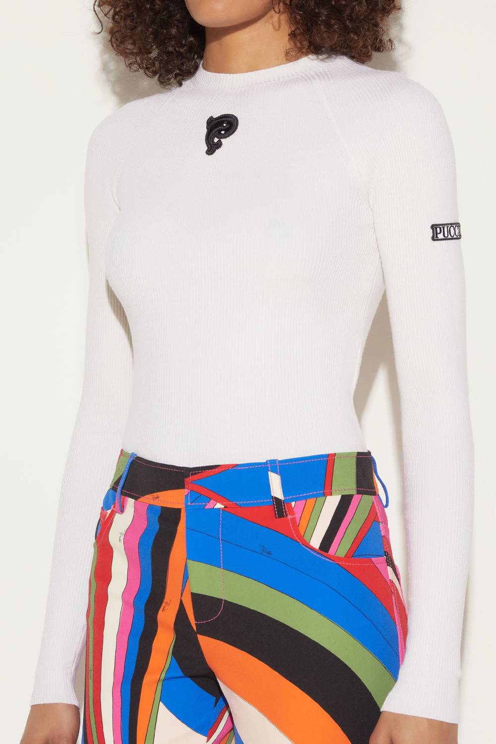Pucci Maglione A Costine Con Applicazione Logo