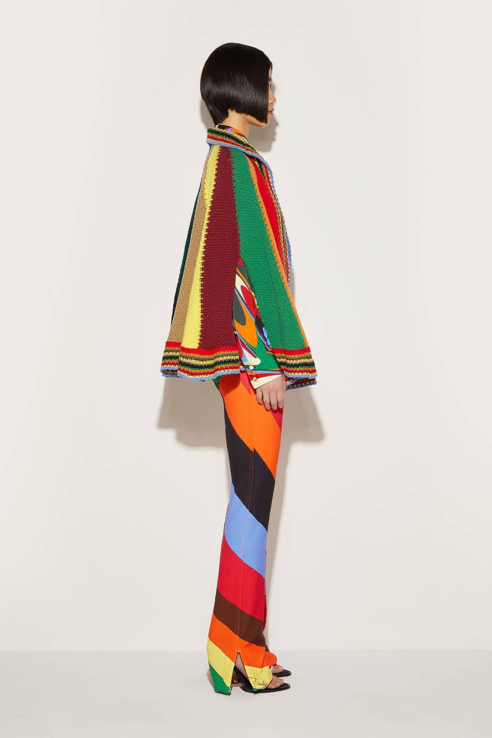 Pucci Mantella Colour-block In Lana