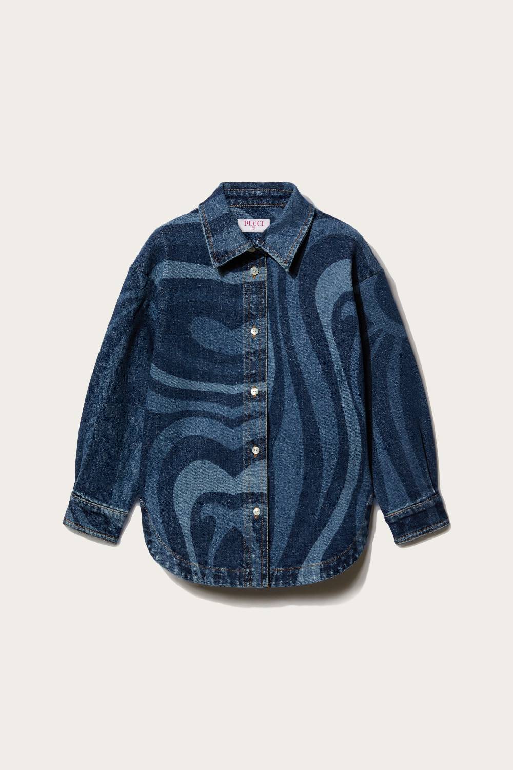 Pucci Marmo-Print Denim Shirt