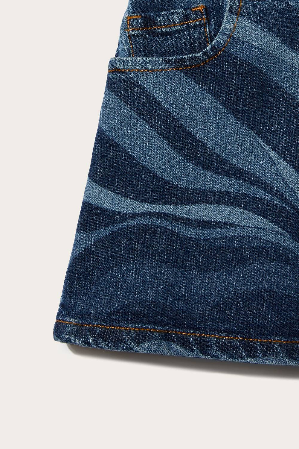 Pucci Marmo-Print Denim Skirt