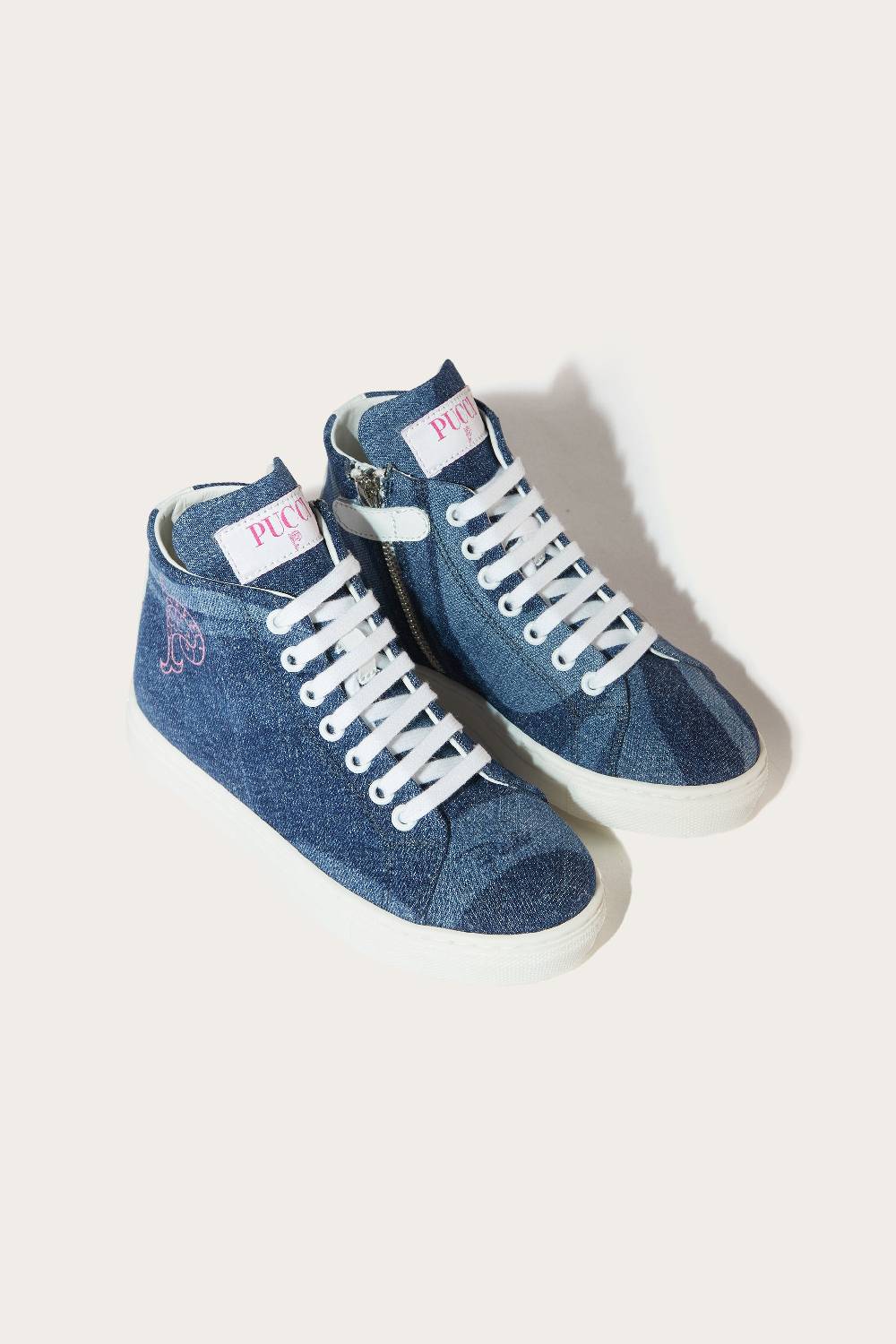 Pucci Marmo-Print Denim Sneakers
