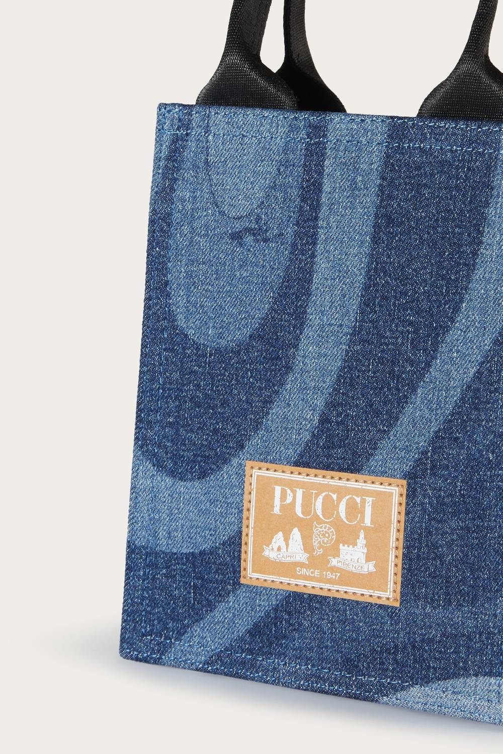 Pucci Marmo-Print Denim Tote Bag