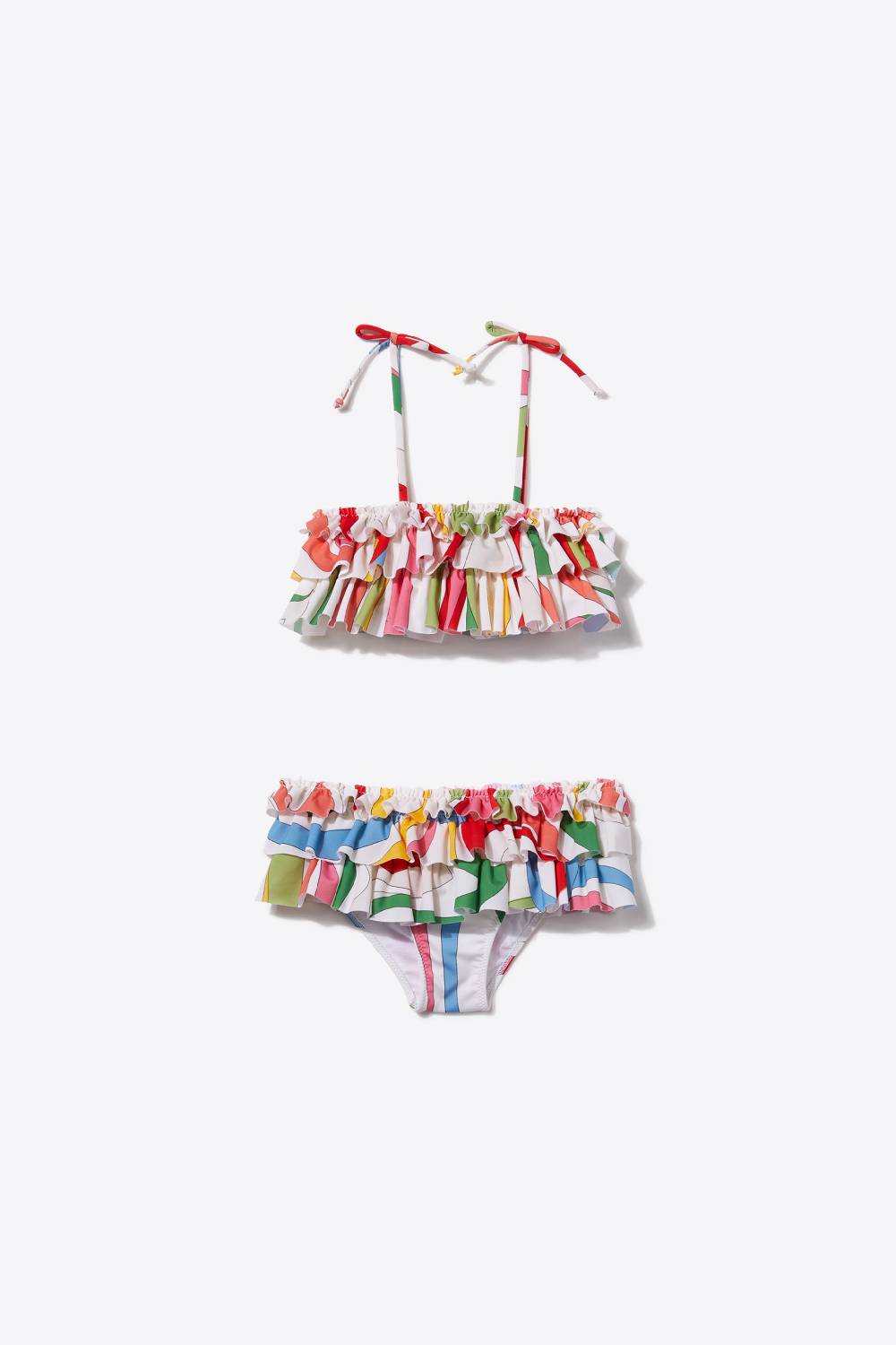 Pucci Marmo-Print Ruffled Bikini