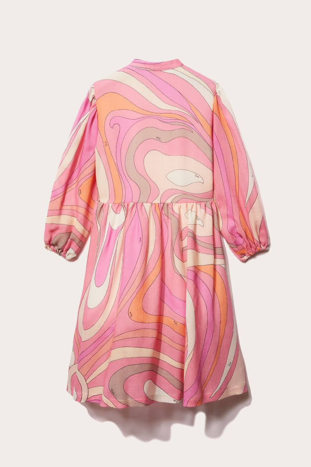 Pucci Marmo-Print Ruffled Wool Dress