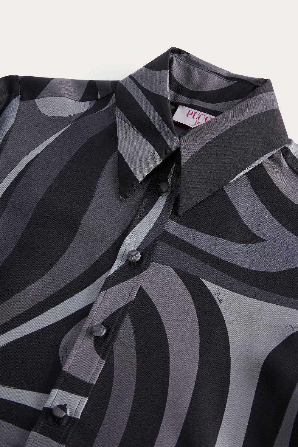 Pucci Marmo-Print Silk-Twill Shirt