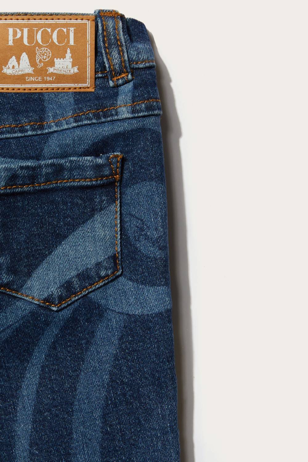 Pucci Marmo-Print Straight-Leg Jeans