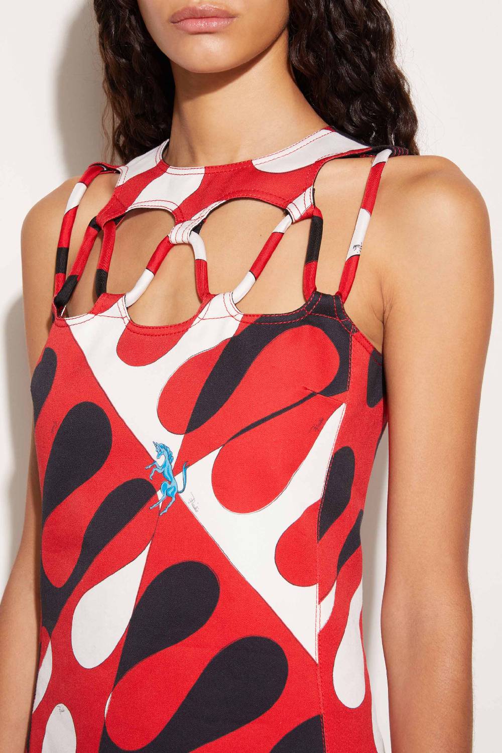 Pucci Mini Abito Con Cut-out E Stampa Leocorno