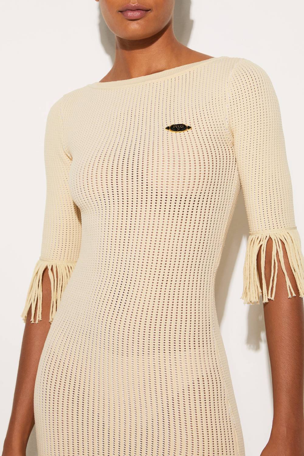 Pucci Mini Abito Con Frange E Logo