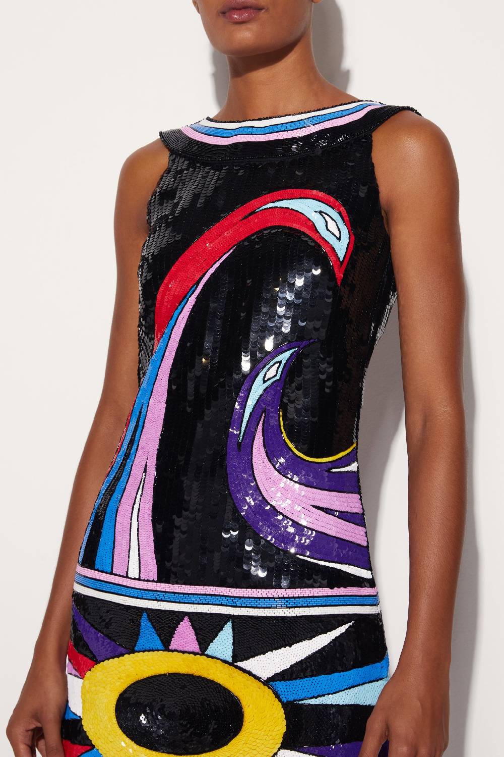 Pucci Mini Abito In Seta Con Motivo Cigni