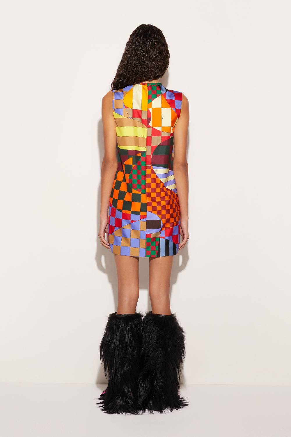 Pucci Mini Abito In Seta Con Stampa Giardino