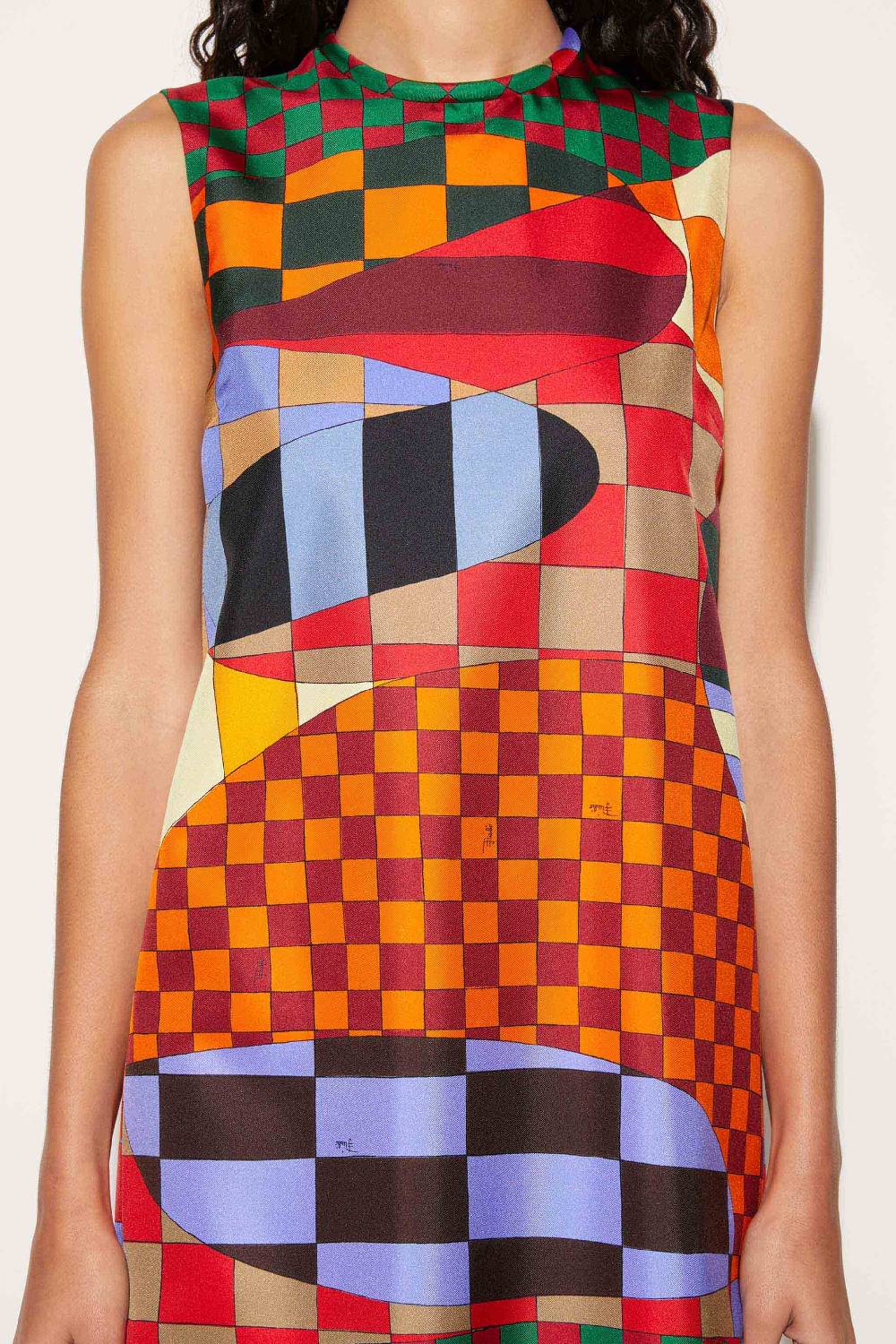 Pucci Mini Abito In Seta Con Stampa Giardino