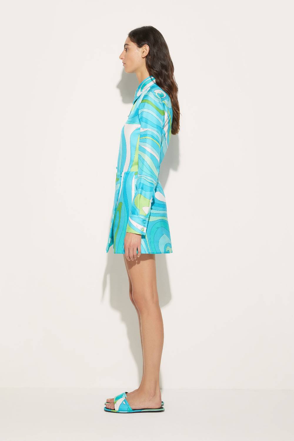 Pucci Minigonna In Seta Con Stampa Marmo