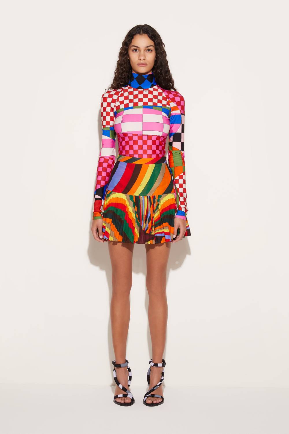 Pucci Minigonna Plissettata Con Stampa Iride