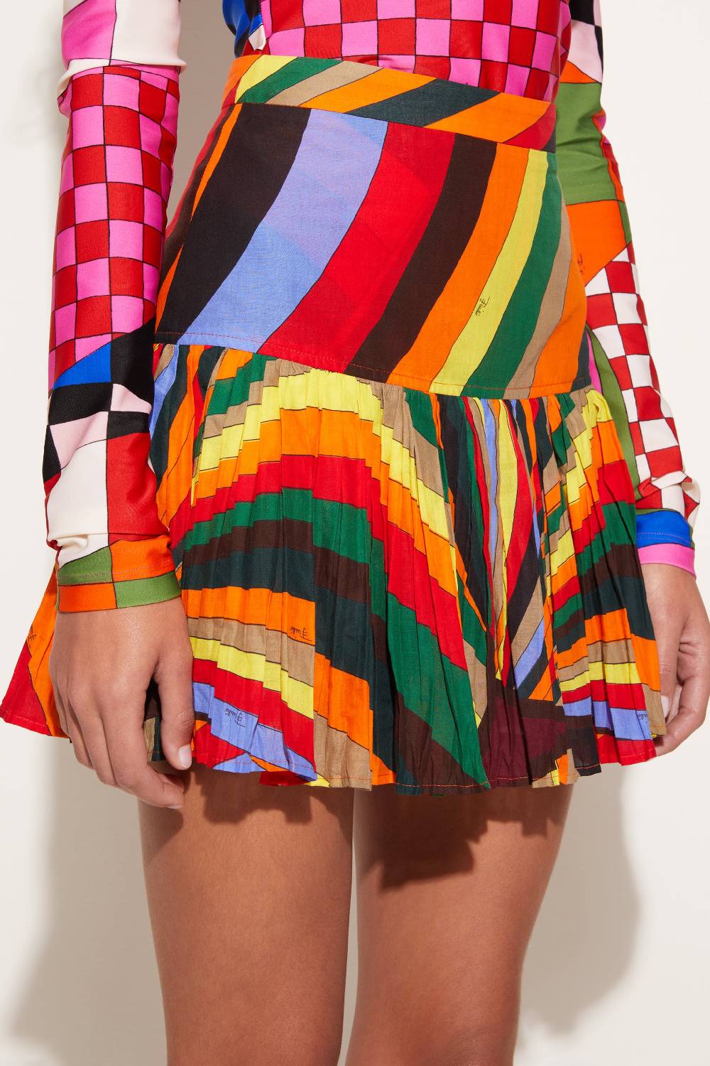 Pucci Minigonna Plissettata Con Stampa Iride