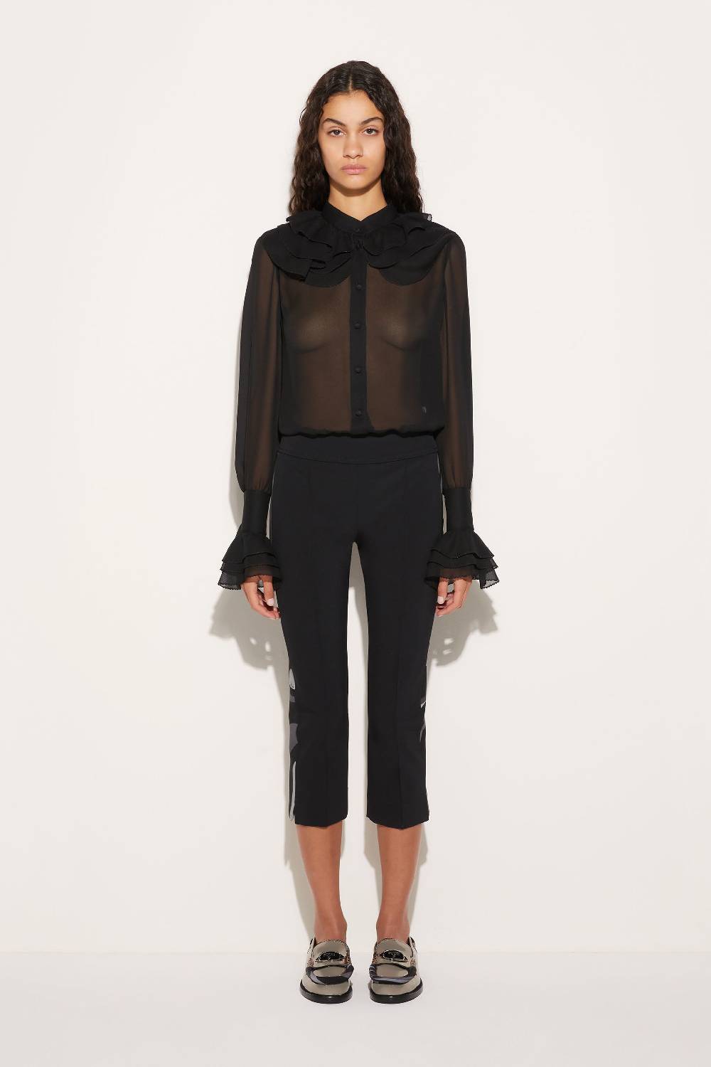 Pucci Pantaloni Cropped Con Stampa Marmo