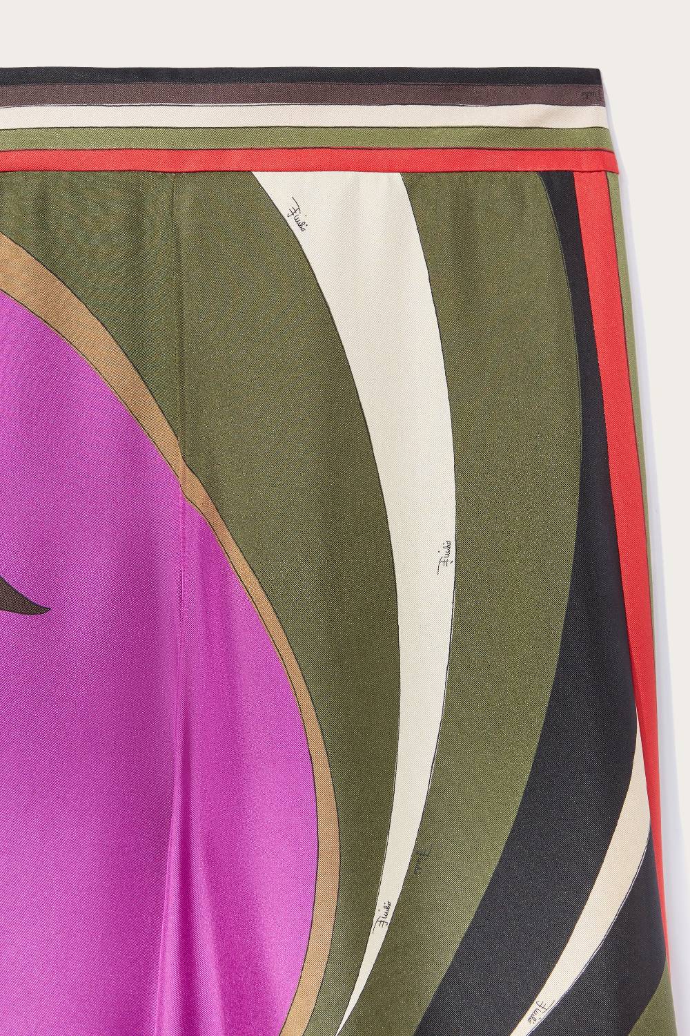 Pucci Pantaloni In Seta Con Stampa Cigni