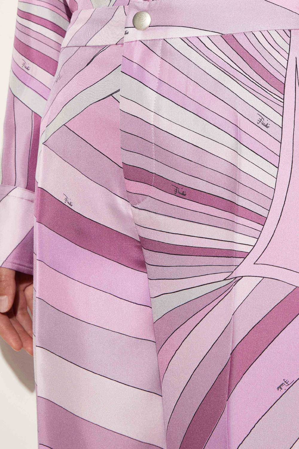 Pucci Pantaloni In Seta Con Stampa Iride