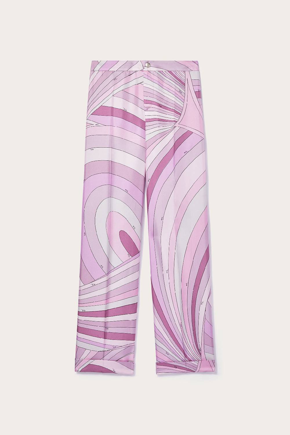 Pucci Pantaloni in seta con stampa Iride