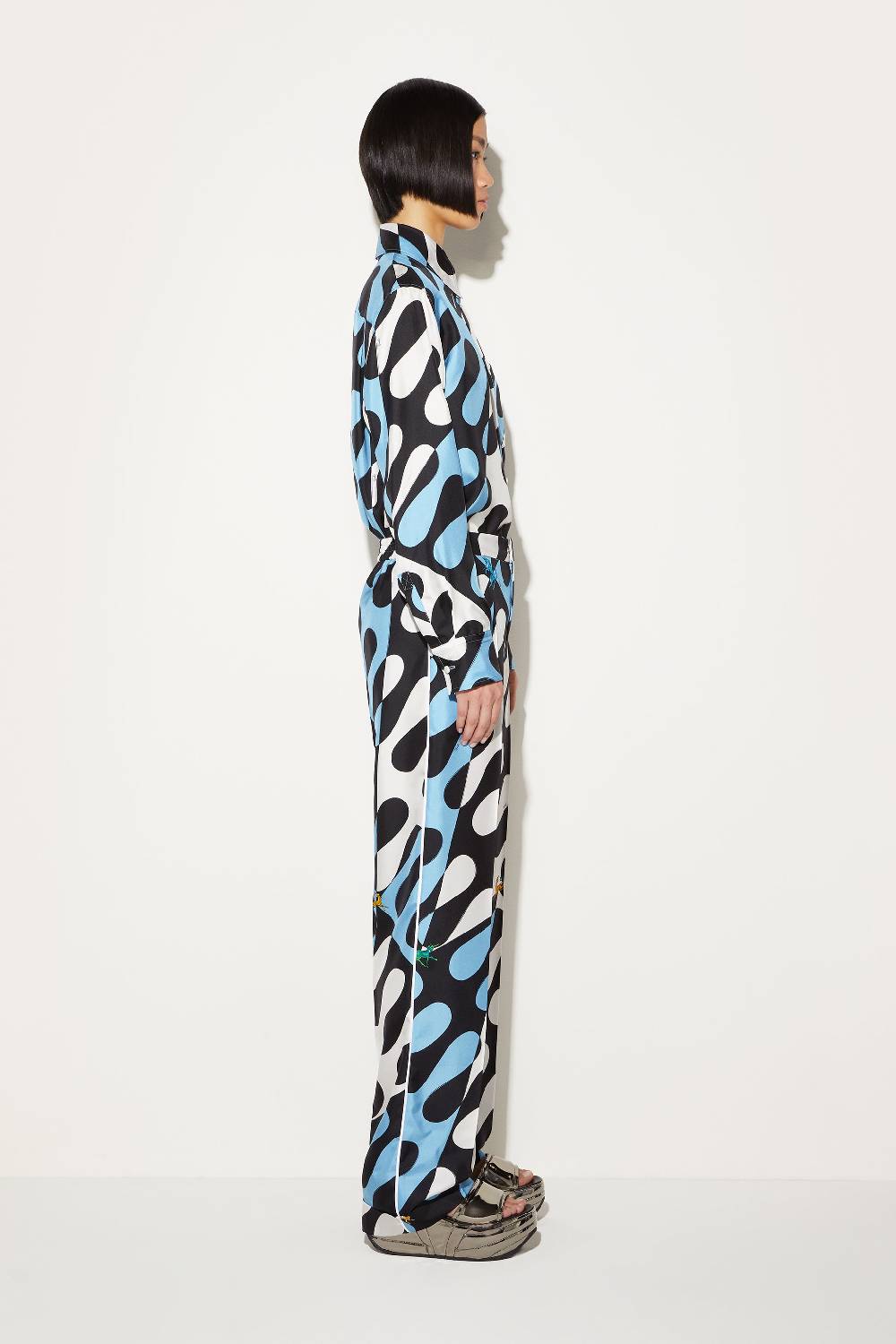 Pucci Pantaloni In Seta Con Stampa Leocorno