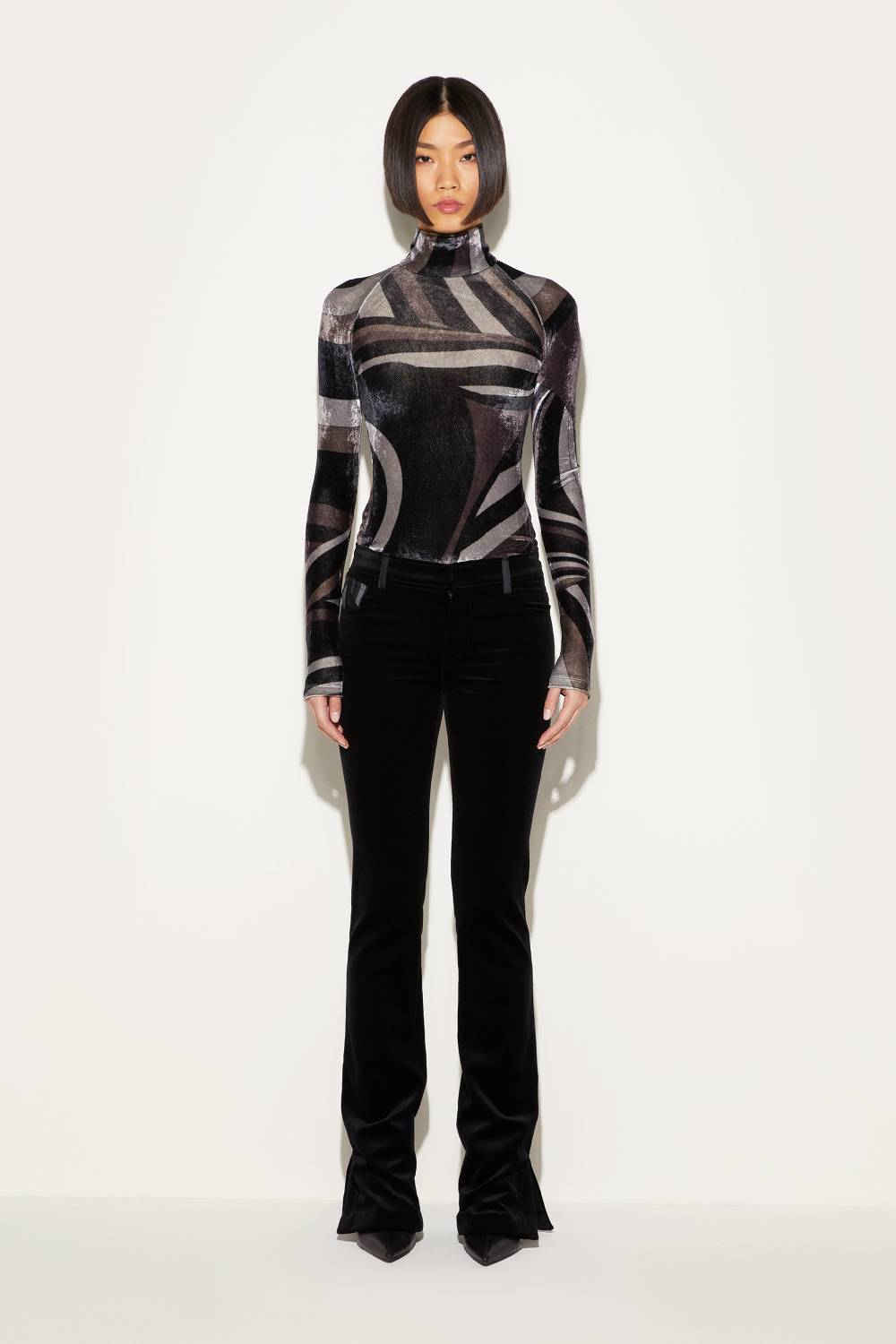 Pucci Pantaloni In Velluto Con Finiture Marmo