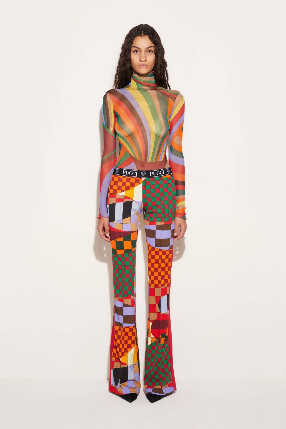 Pucci Pantaloni Svasati Con Stampa Giardino