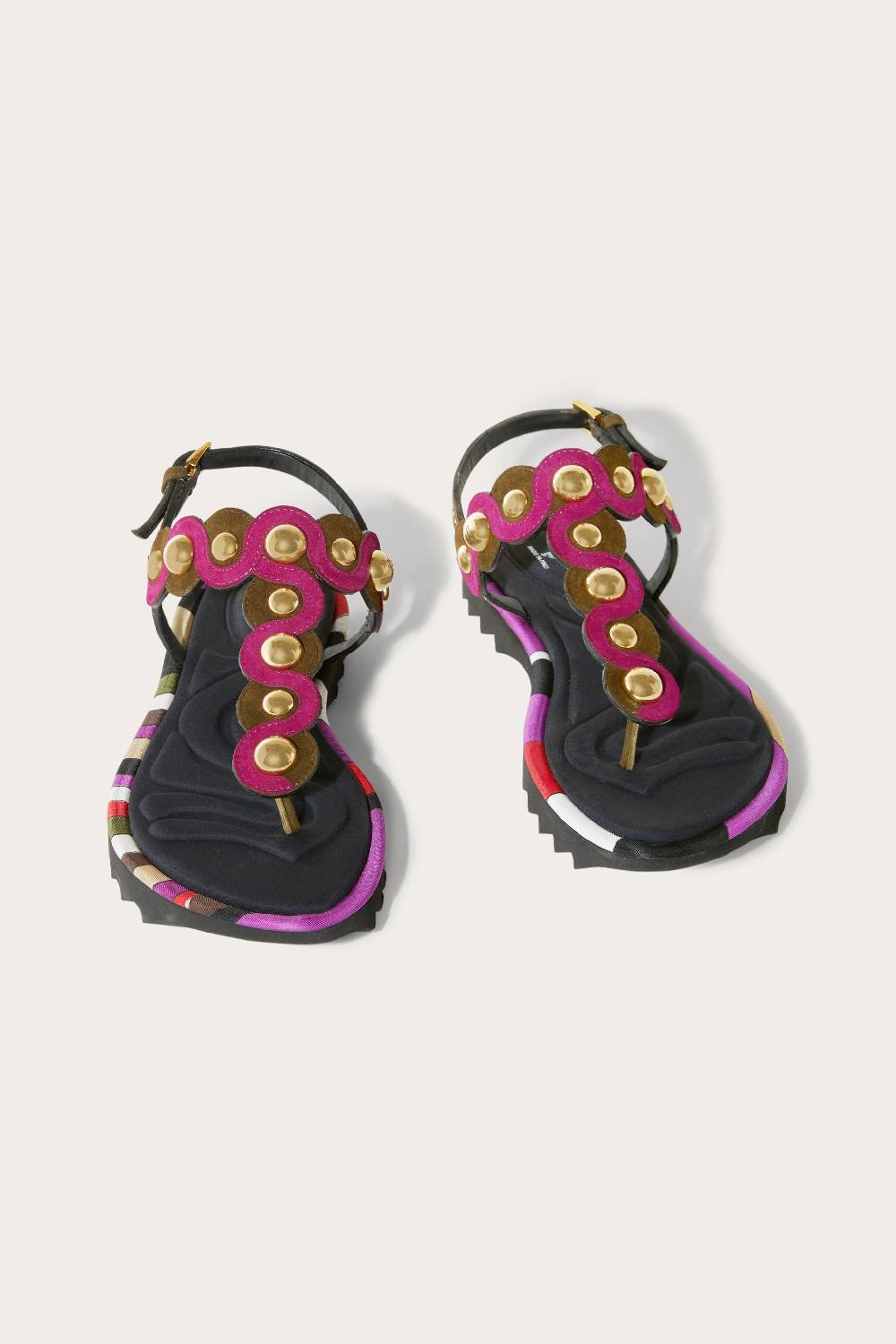 Pucci Sandali In Pelle Scamosciata Con Motivo Onde