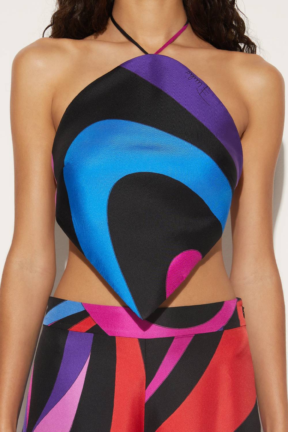 Pucci Top A Goccia Con Stampa Marmo