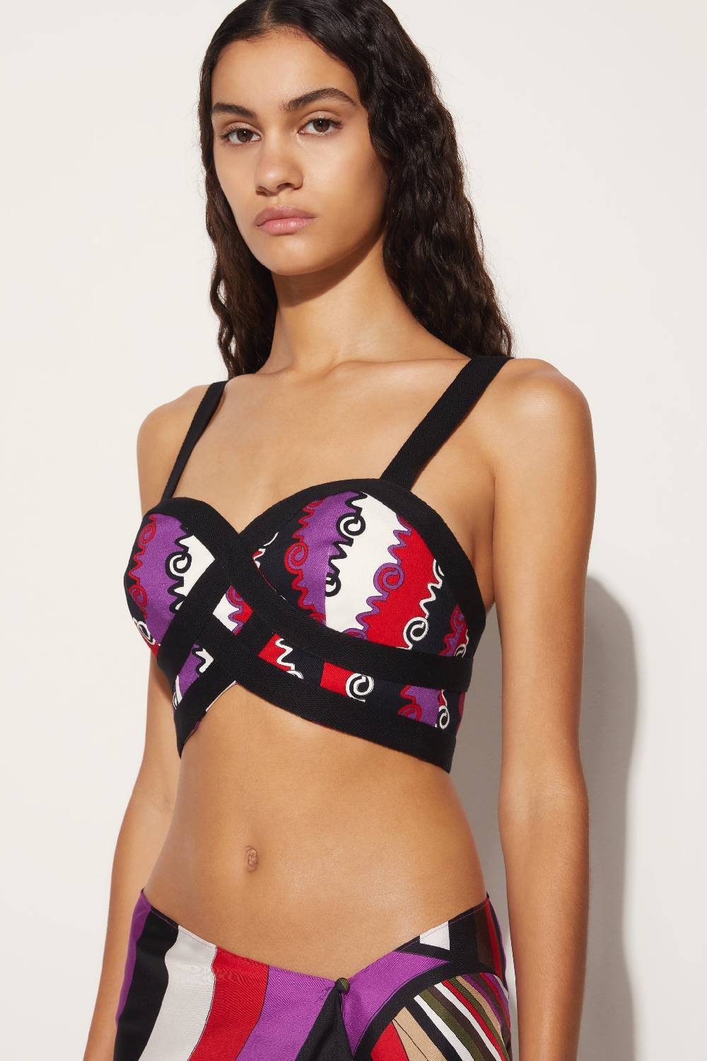Pucci Top Bustier Con Stampa Chiave