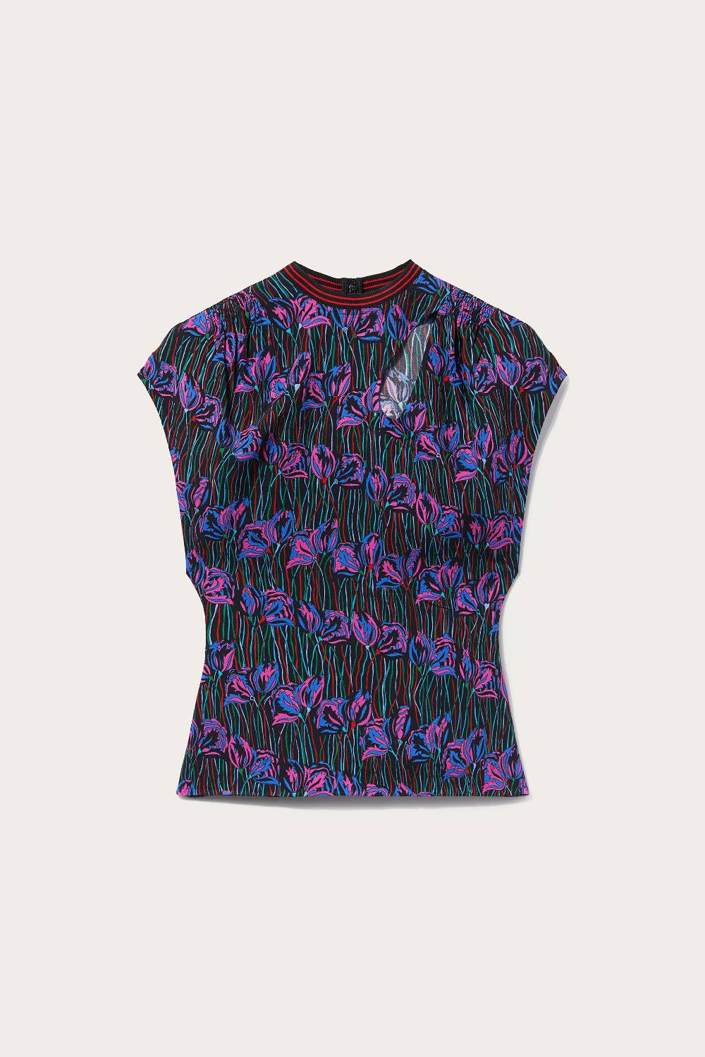 Pucci Top con stampa Fior di Loto e cut-out