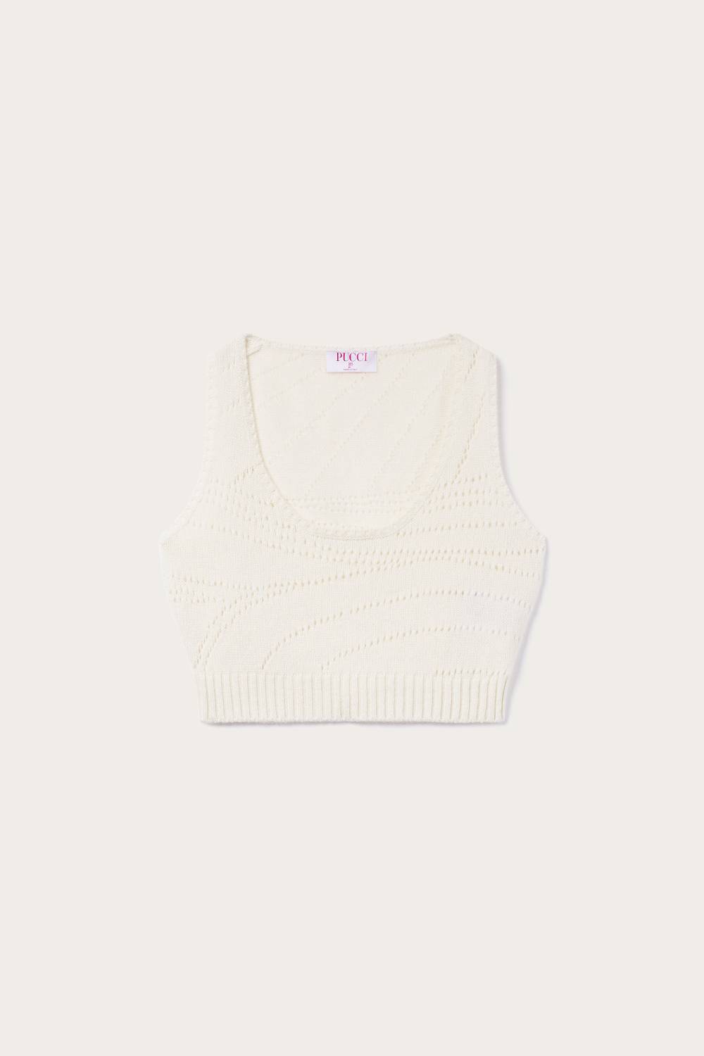 Pucci Top in cashmere con lavorazione pointelle