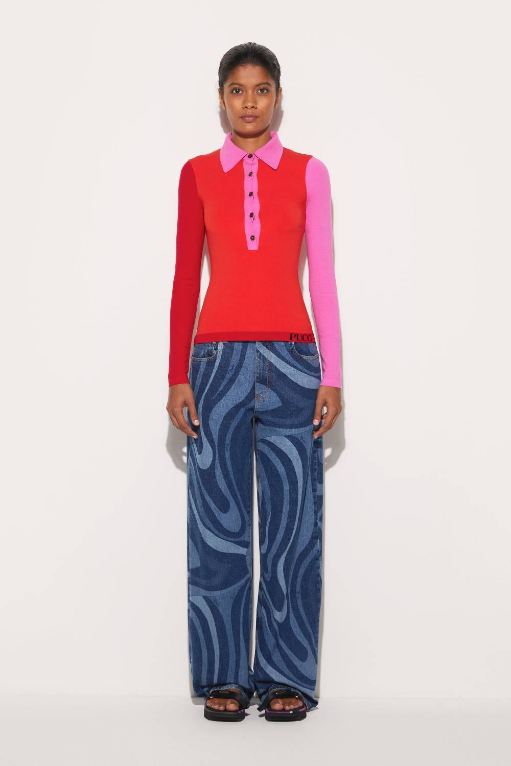 Pucci Top In Maglia Con Design Color-block