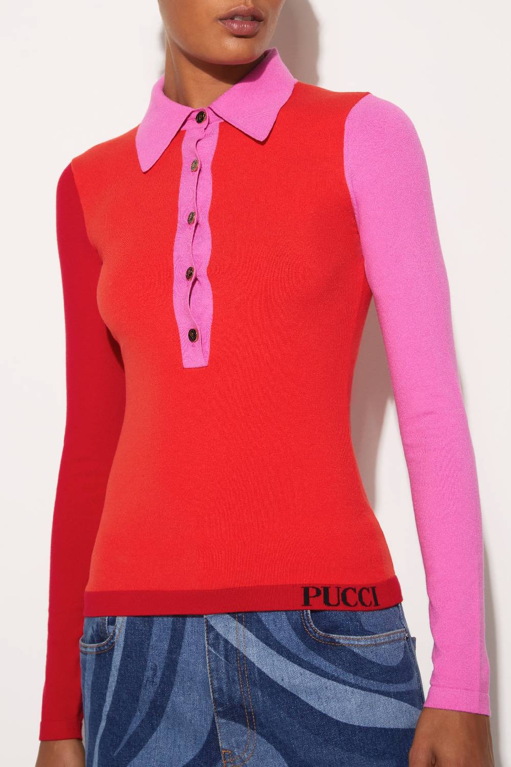 Pucci Top In Maglia Con Design Color-block