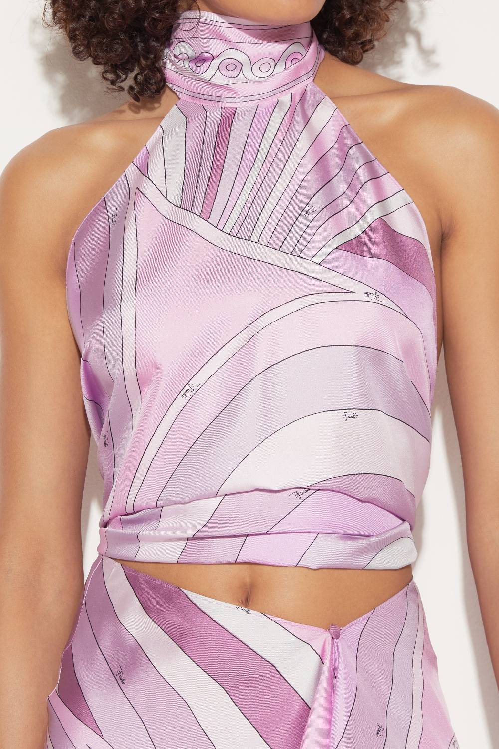 Pucci Top In Seta Con Stampa Iride