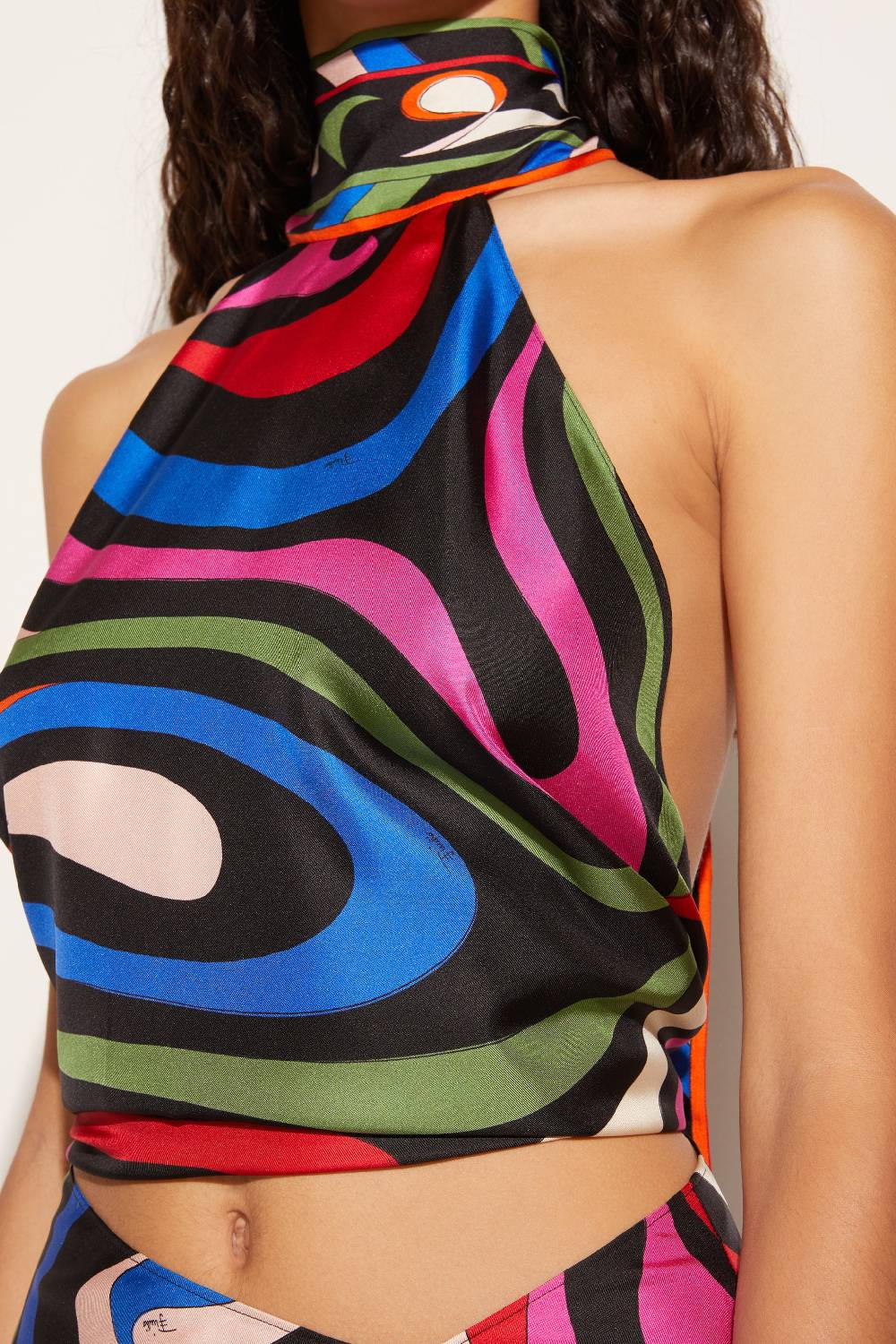 Pucci Top In Seta Con Stampa Marmo