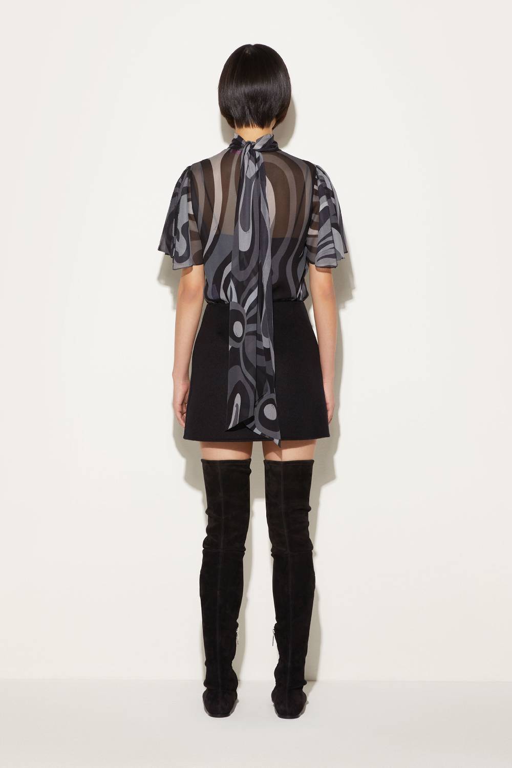 Pucci Top In Seta Con Stampa Marmo