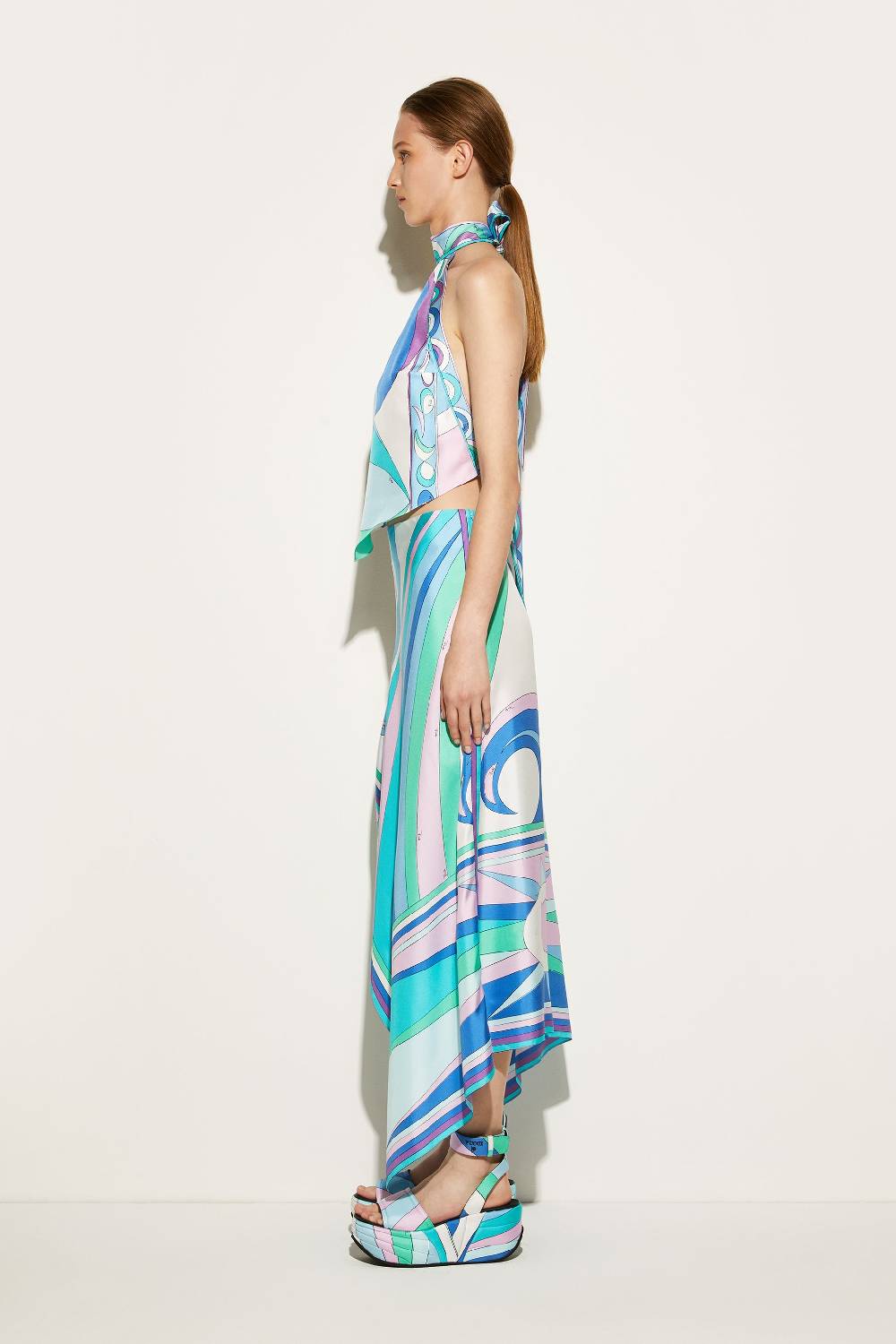 Pucci Top In Seta Con Stampa Pesci