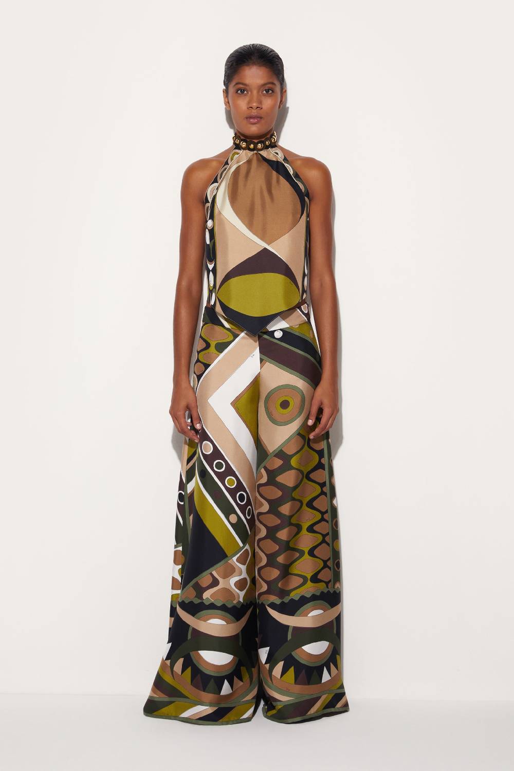 Pucci Top In Seta Con Stampa Pesci