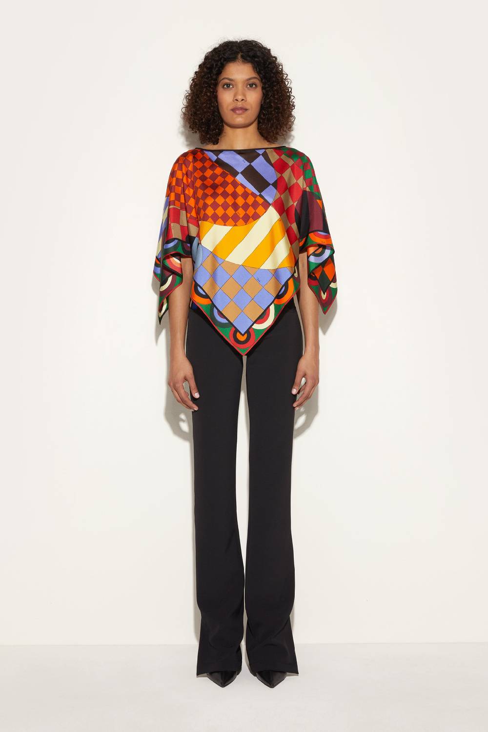 Pucci Top Kaftano In Seta Con Stampa Giardino