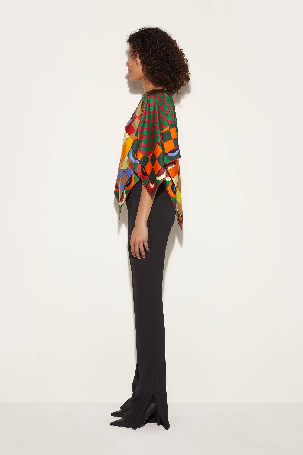 Pucci Top Kaftano In Seta Con Stampa Giardino