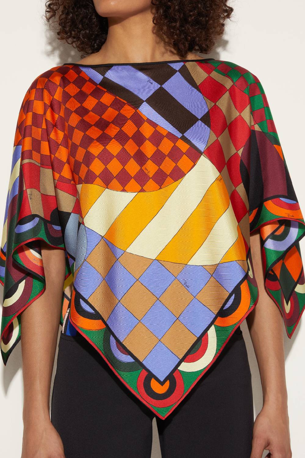 Pucci Top Kaftano In Seta Con Stampa Giardino