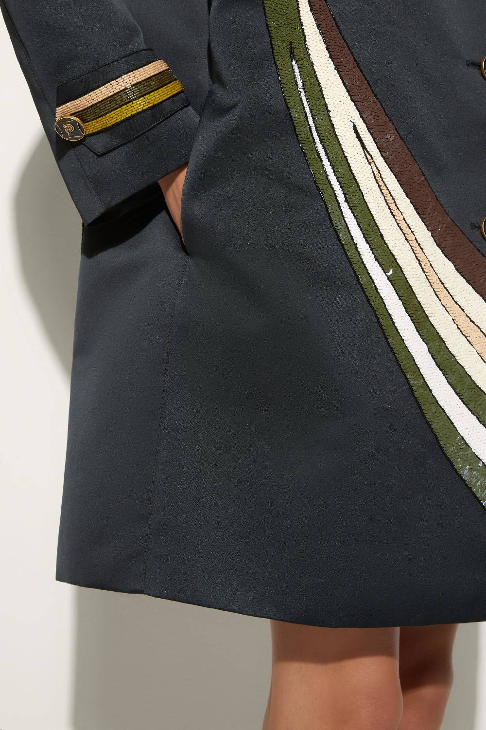 Pucci Trench Con Motivo Cigni