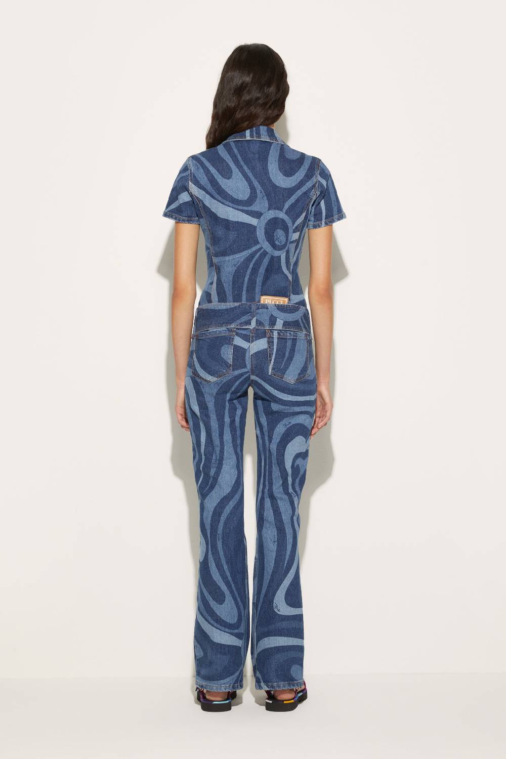 Pucci Tuta In Denim Con Stampa Marmo